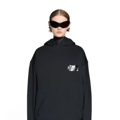 Hoodie Gaffer Medium Fit da Donna in Nero