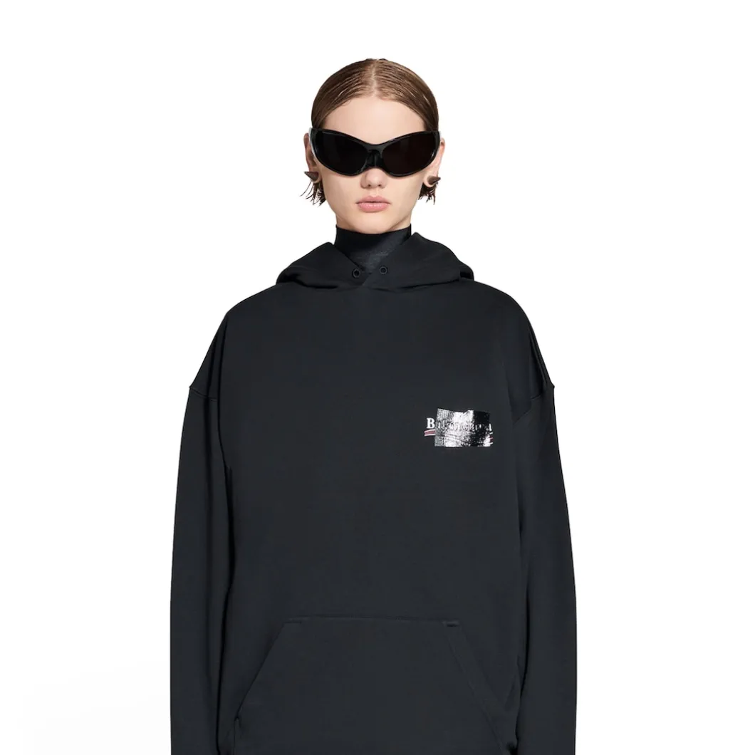 Hoodie Gaffer Medium Fit da Donna in Nero