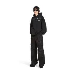 Hoodie Hand-drawn Balenciaga Medium Fit da Donna in Nero