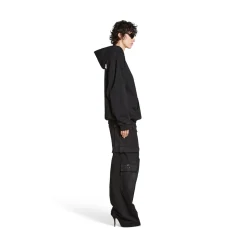 Hoodie Hand-drawn Balenciaga Medium Fit da Donna in Nero