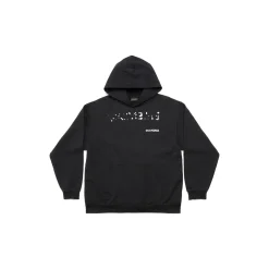 Hoodie Hand-drawn Balenciaga Medium Fit da Donna in Nero