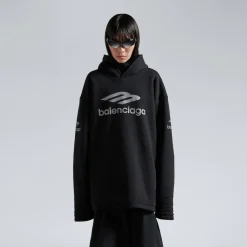 Hoodie Idrorepellente 3b Sports Icon Oversize in Nero