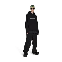Hoodie Mirror Balenciaga Oversize in Nero