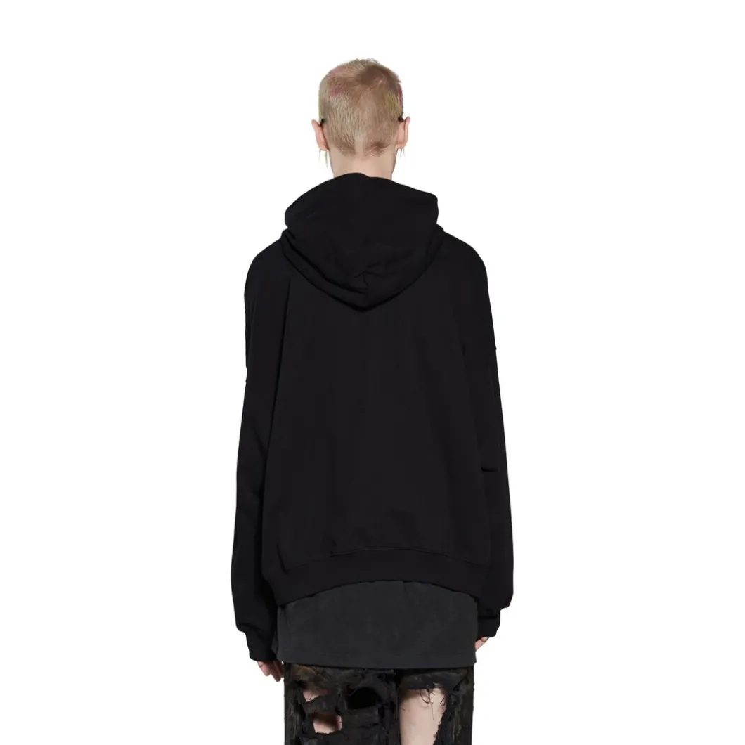 Hoodie Mirror Balenciaga Oversize in Nero