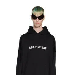 Hoodie Mirror Balenciaga Oversize in Nero