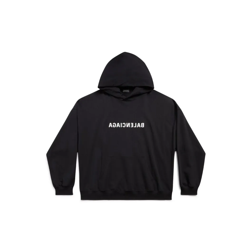 Hoodie Mirror Balenciaga Oversize in Nero