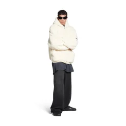 Hoodie Outerwear Con Zip in Beige Chiaro