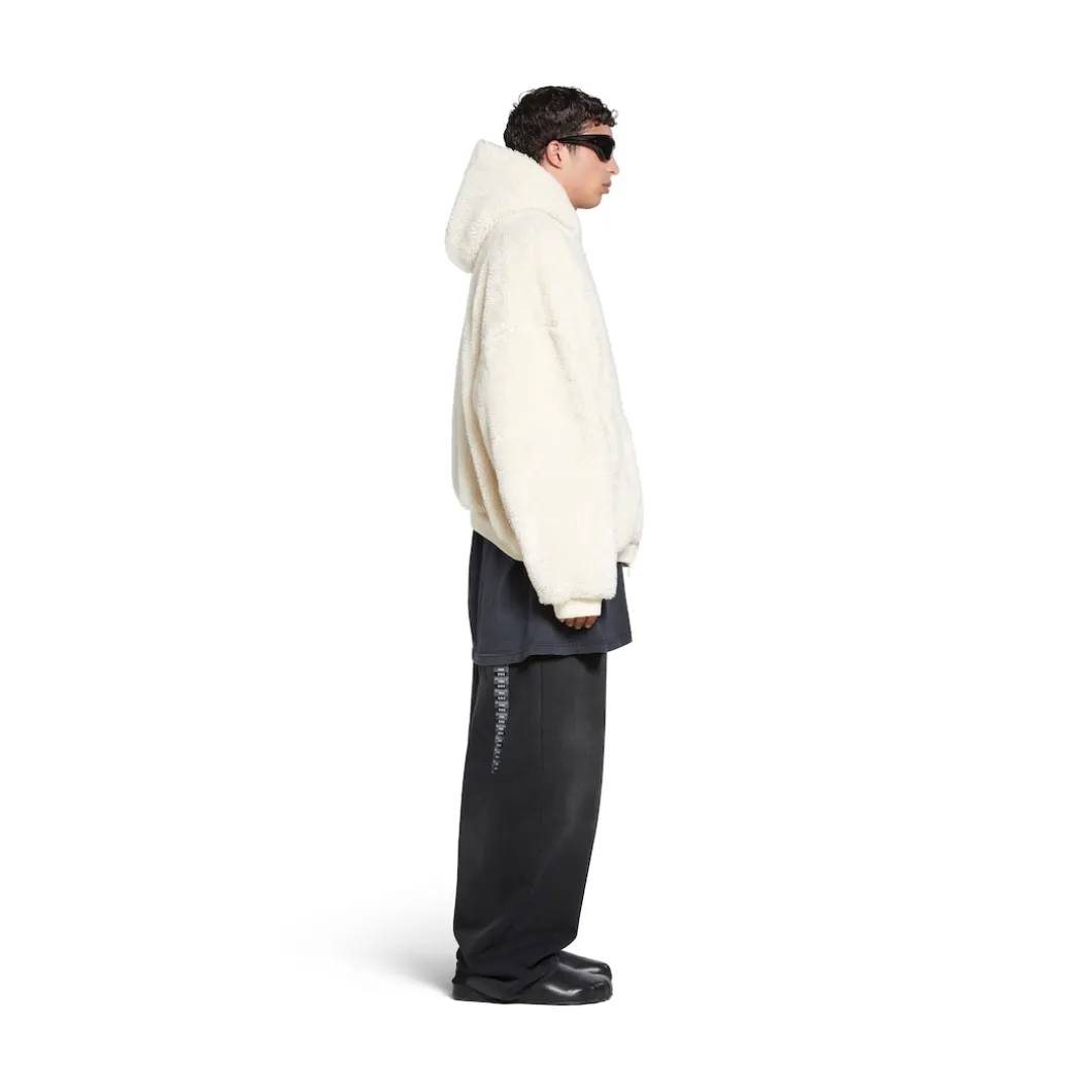 Hoodie Outerwear Con Zip in Beige Chiaro
