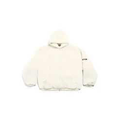 Hoodie Outerwear Con Zip in Beige Chiaro