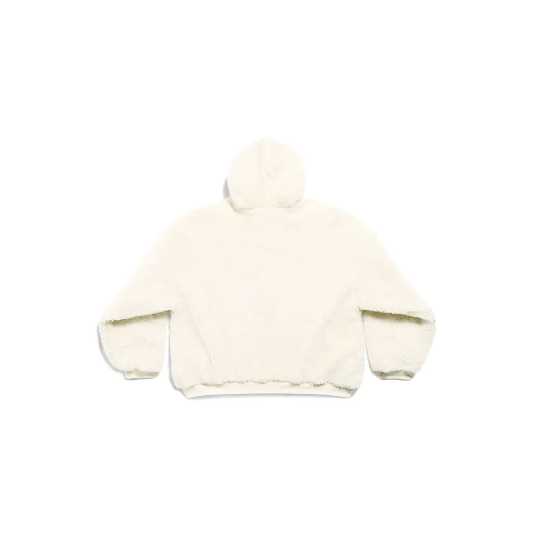 Hoodie Outerwear Con Zip in Beige Chiaro