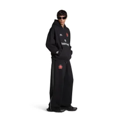 Hoodie Paris Soccer Con Zip Medium Fit in Nero/bianco