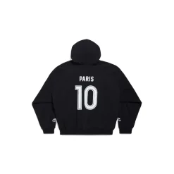 Hoodie Paris Soccer Con Zip Medium Fit in Nero/bianco