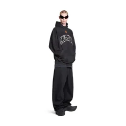 Hoodie Skater Oversize in Nero D&eacute;lav&eacute;