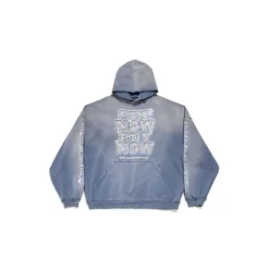 Hoodie Snbn Large Fit in Blu