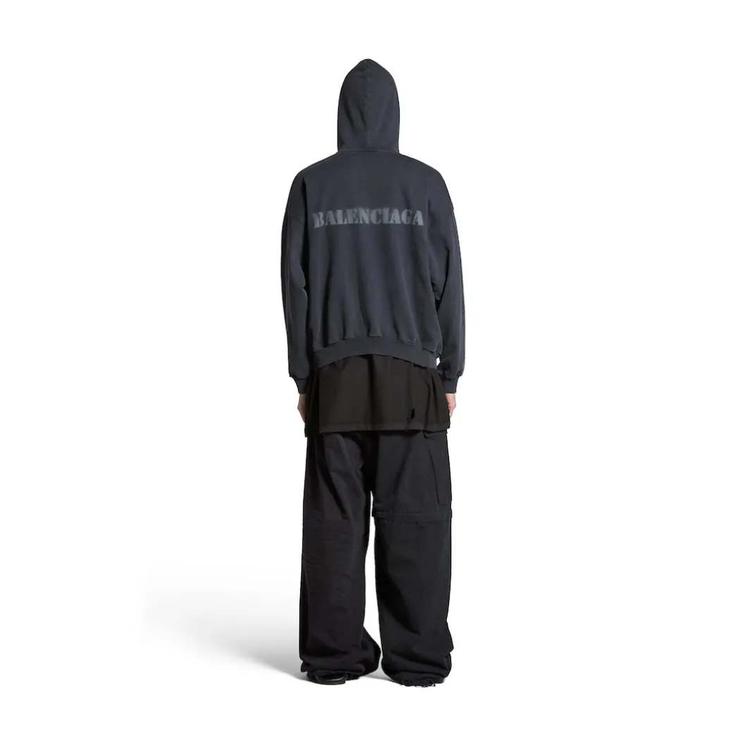 Hoodie Stencil Type Medium Fit in Nero