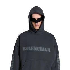 Hoodie Stencil Type Medium Fit in Nero