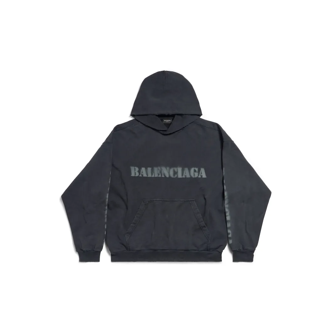 Hoodie Stencil Type Medium Fit in Nero