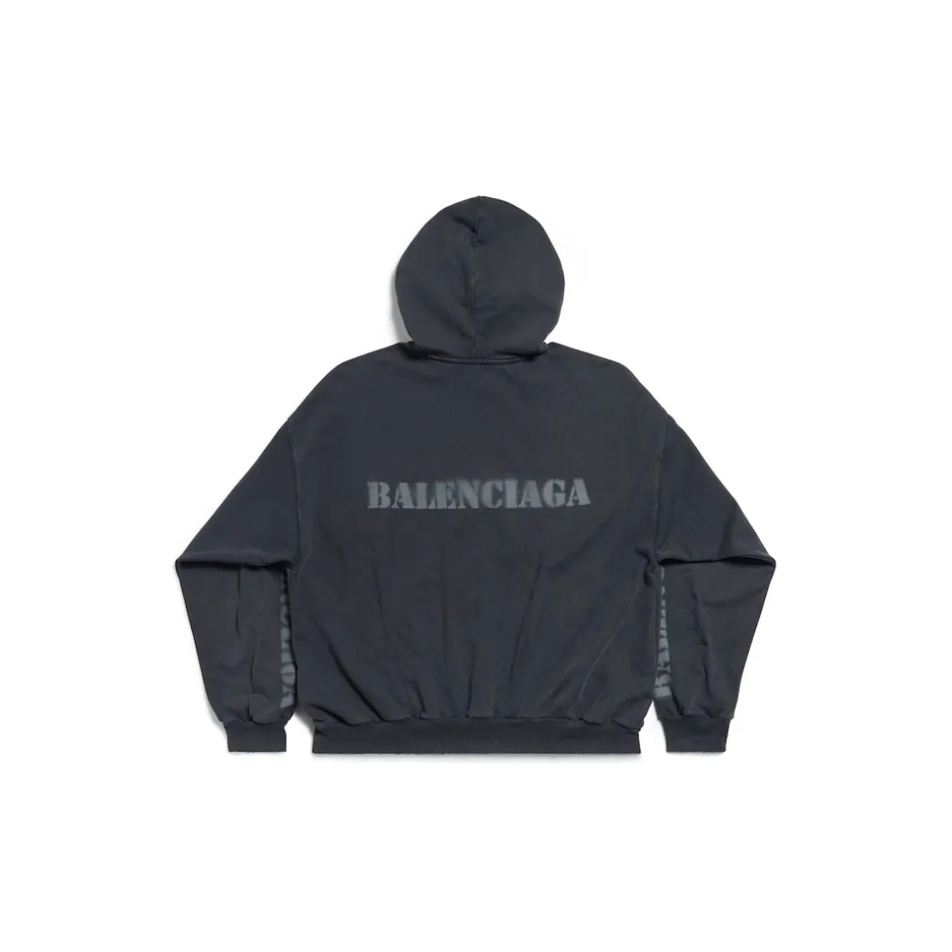 Hoodie Stencil Type Medium Fit in Nero