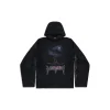 Hoodie Stropicciato Paris Moon Large Fit in Nero