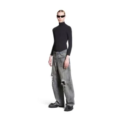 Jeans Baggy Con Tasche Patched in Blu
