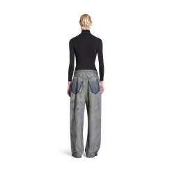 Jeans Baggy Con Tasche Patched in Blu