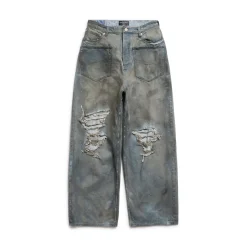Jeans Baggy Con Tasche Patched in Blu