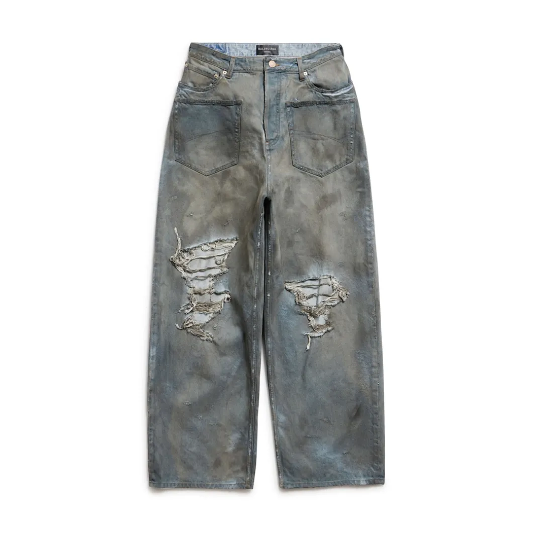 Jeans Baggy Con Tasche Patched in Blu