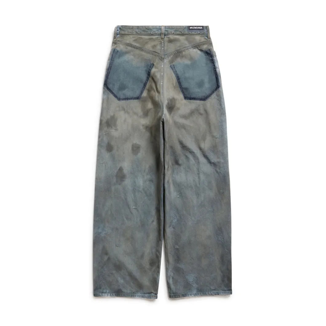 Jeans Baggy Con Tasche Patched in Blu