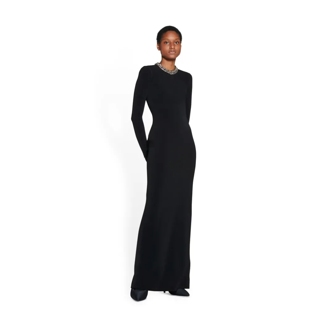 Maxi Abito A Girocollo da Donna in Nero