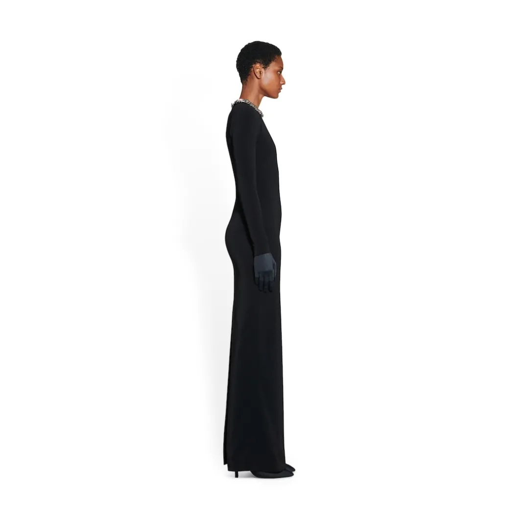 Maxi Abito A Girocollo da Donna in Nero