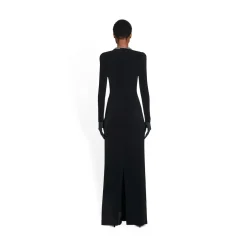Maxi Abito A Girocollo da Donna in Nero