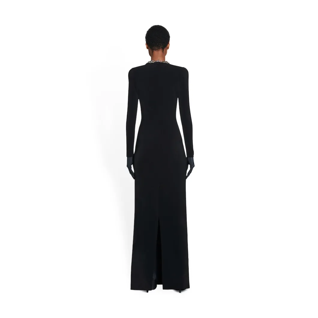 Maxi Abito A Girocollo da Donna in Nero