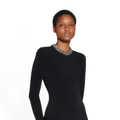 Maxi Abito A Girocollo da Donna in Nero
