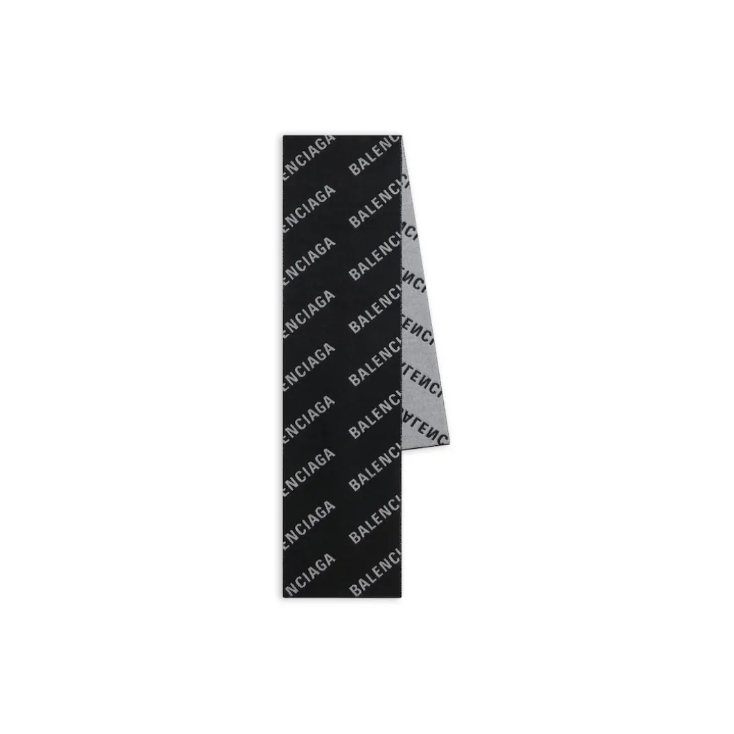 Maxi Sciarpa Allover Logo in Nero
