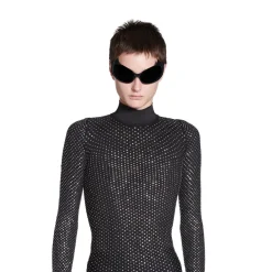 Mini Abito Crystal Mesh da Donna in Nero