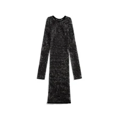 Mini Abito Crystal Mesh da Donna in Nero