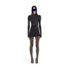 Mini Abito Twisted da Donna in Nero