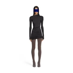 Mini Abito Twisted da Donna in Nero