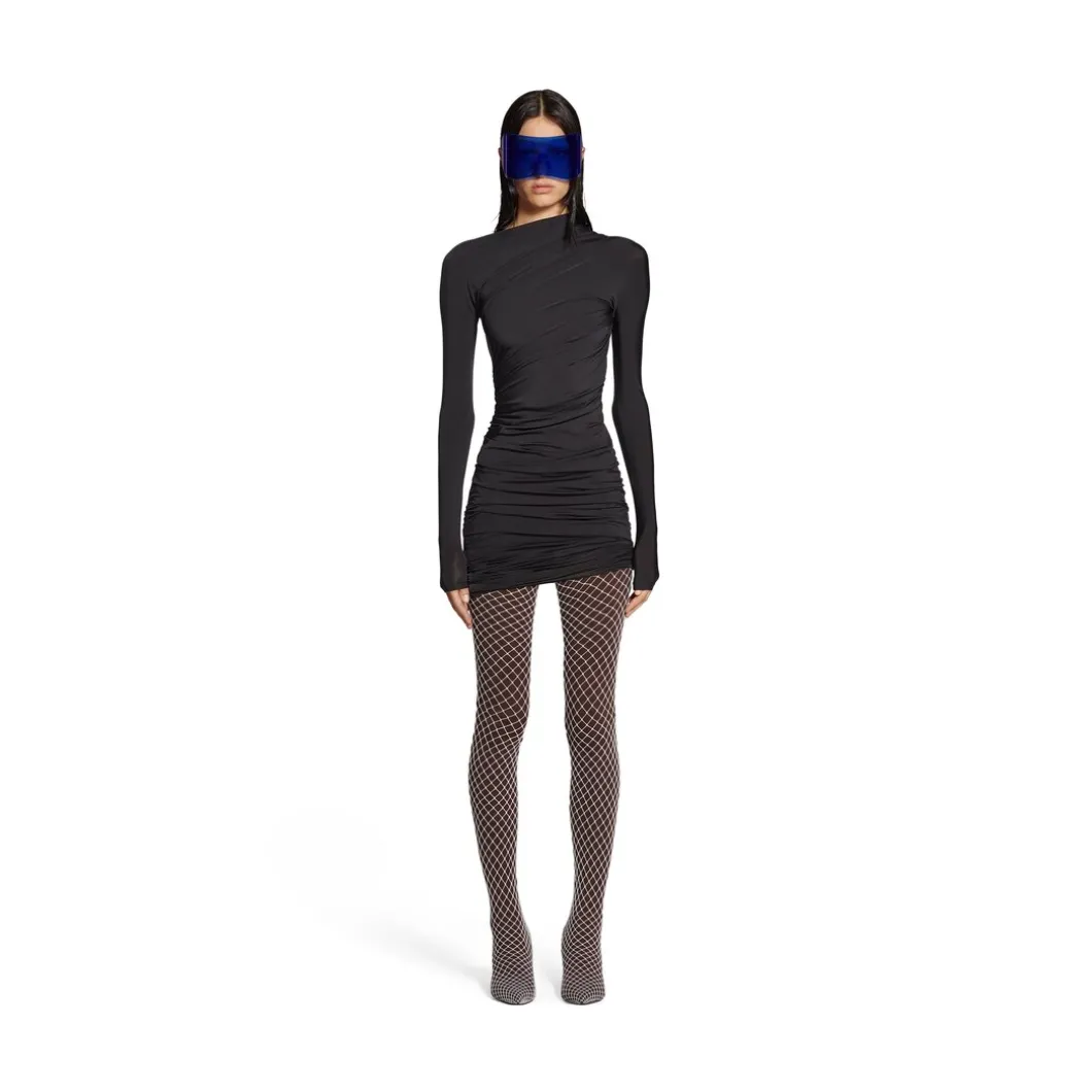 Mini Abito Twisted da Donna in Nero