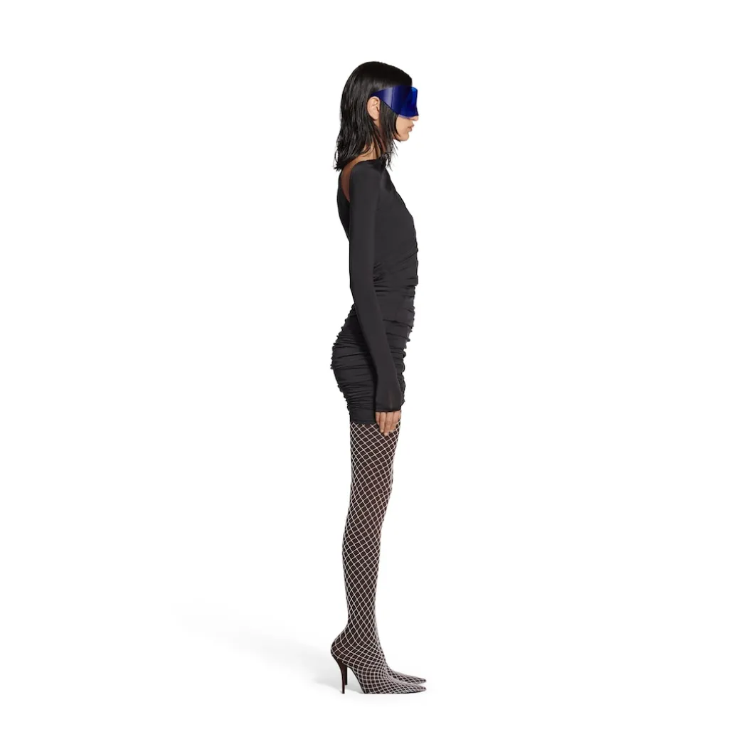 Mini Abito Twisted da Donna in Nero