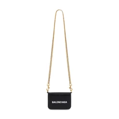 Mini Portafoglio Cash Con Catena da Donna in Nero
