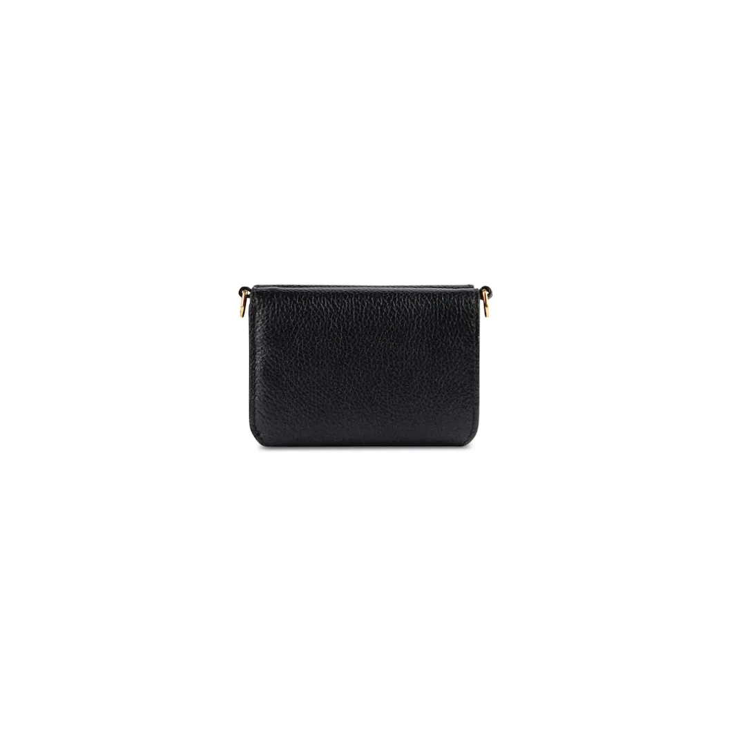 Mini Portafoglio Cash Con Catena da Donna in Nero