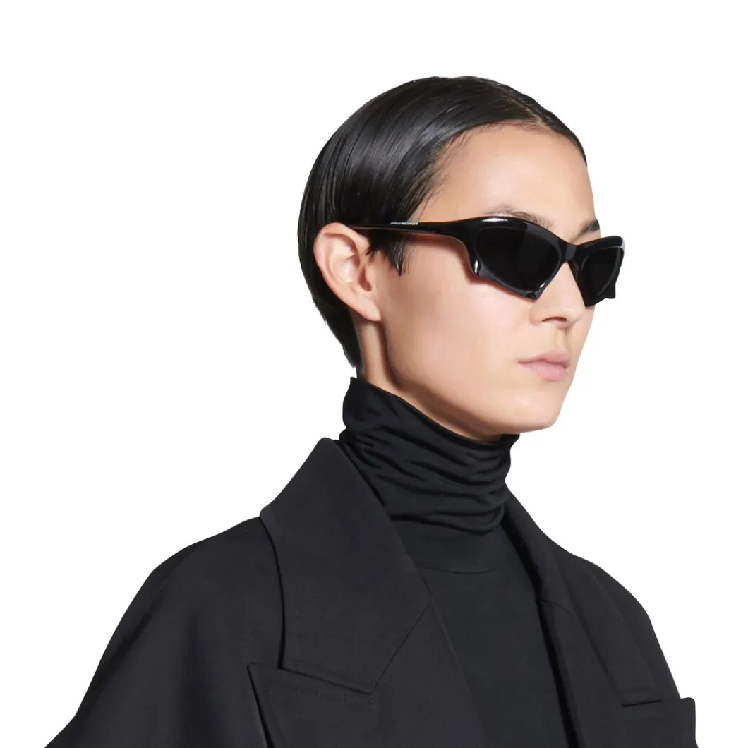 Occhiali Da Sole Bat Rectangle in Nero