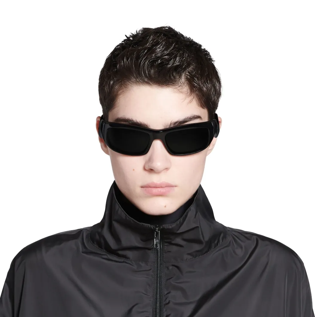 Occhiali Da Sole Hamptons Rectangle in Nero