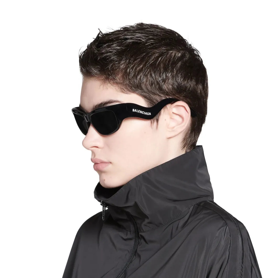 Occhiali Da Sole Hamptons Rectangle in Nero