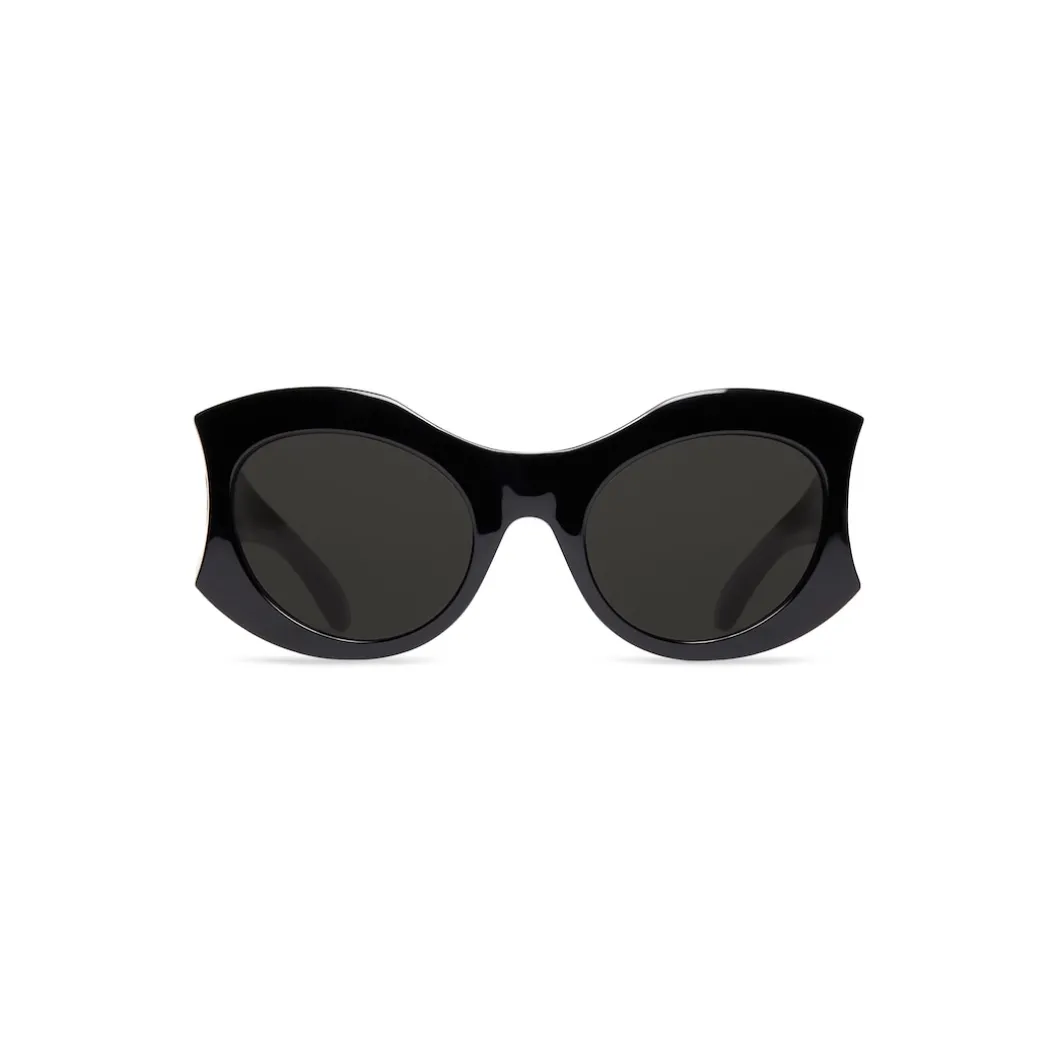 Occhiali Da Sole Hourglass Round in Nero