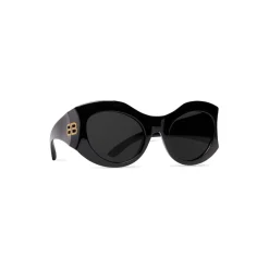 Occhiali Da Sole Hourglass Round  in Nero