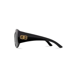 Occhiali Da Sole Hourglass Round in Nero