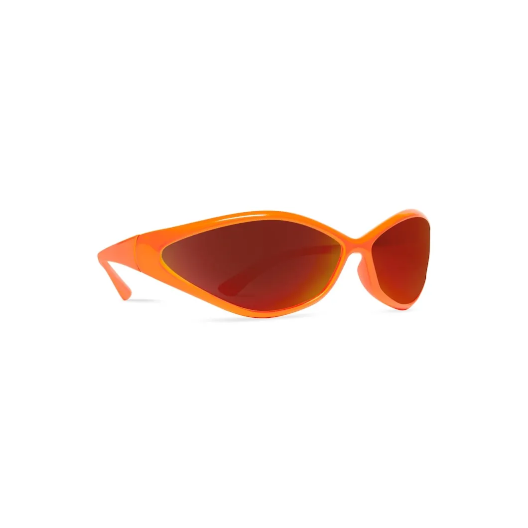 Occhiali Da Sole 90s Oval in Arancione Fluo