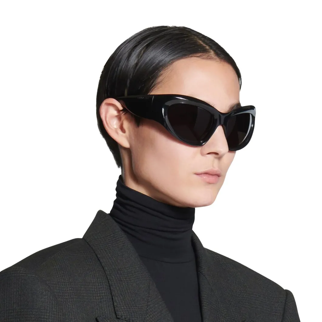 Occhiali Da Sole Wrap D-frame in Nero